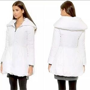 Alice + Olivia Blakeley White Puffer Peplum Jacket